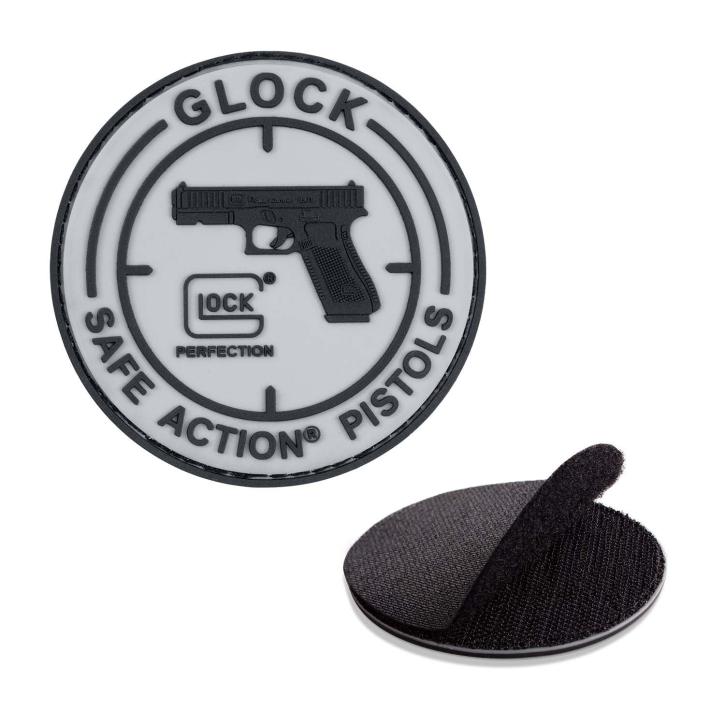 GLOCK Gummi-Patch "SAFE ACTION® PISTOLS" – Ø 8 cm – Klett