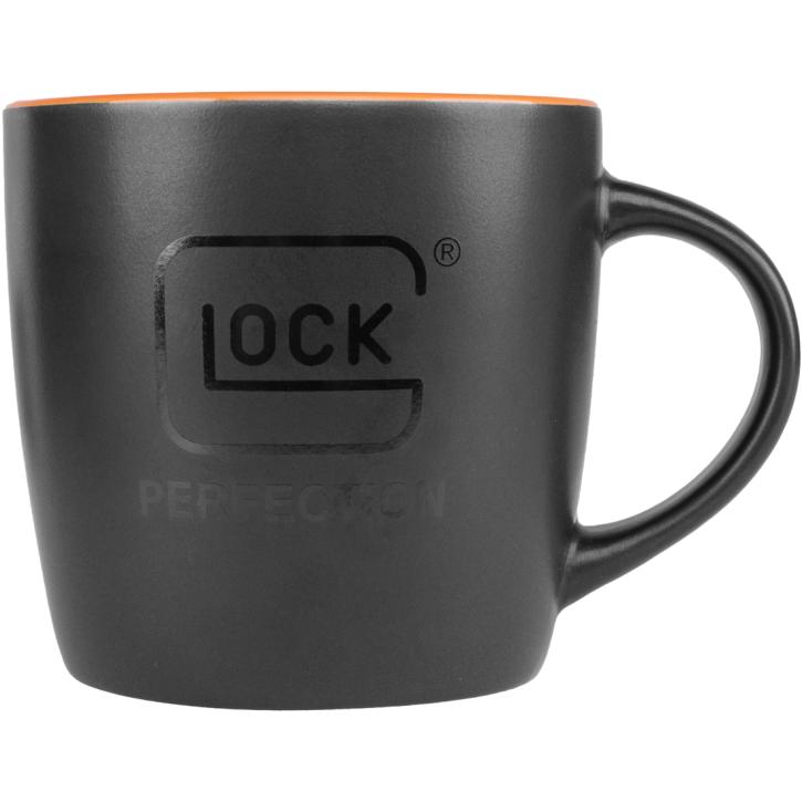 Glock Kaffeetasse „Perfection“ – Schwarz/Orange – 250 ml – Keramik