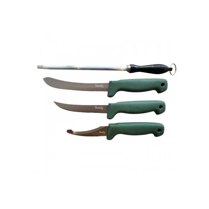 Tendy Schlachtset 3-tlg. mit Wetzstahl und Nylonetui