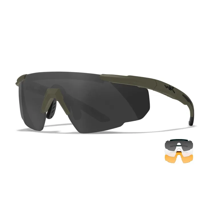 WX VALOR Brille mit 3 Wechselgläsern, Gestellfarbe Matt Armee Grün WX VALOR Brille mit 3 Wechselgläsern, Gestellfarbe Matt Armee Grün